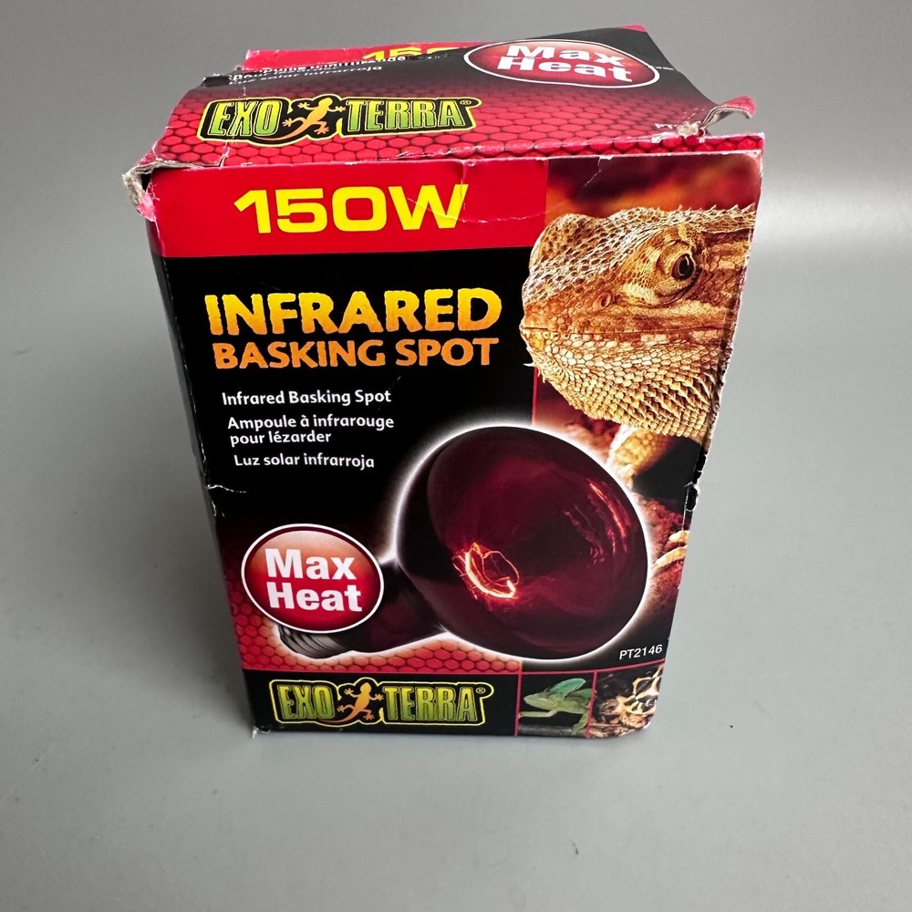Exo Terra Infrared Basking Spot 150W Reptile Heat Lamp Bulb PT2146 Red Glass